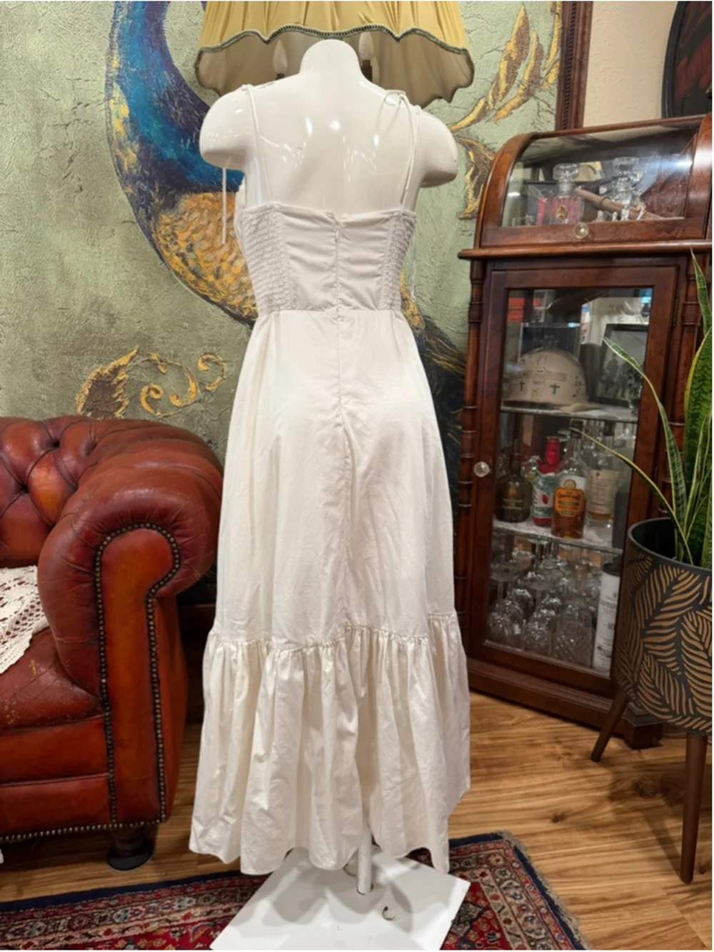 Abercrombie & Fitch White Cottagecore Maxi Dress - Size S